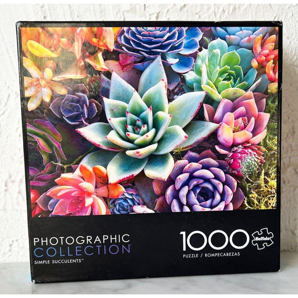 Simple Succulents 1000 Piece Photographic Jigsaw Puzzle Buffalo - Complete